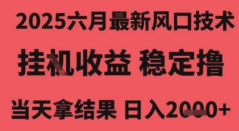 2025六月最新风口技术，无人挂G撸礼物，长期稳定 一个小时收益2k+，小白当天拿结果【揭秘】 - 网创副业项目网-网创副业项目网