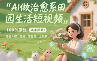 AI做治愈系田园生活短视频，100%原创，条条爆款，无脑矩阵， 适合小白 - 网创副业项目网-网创副业项目网