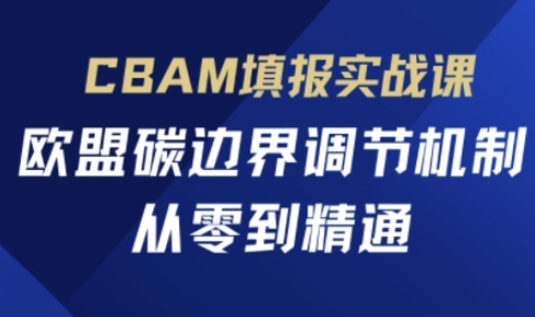 CBAM填报实战课，欧盟碳边界调节机制，从零到精通 - 网创副业项目网-网创副业项目网