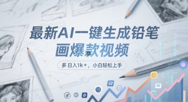 最新AI一键生成铅笔画爆款视频，多平台分发，日 入1k+，小白轻松上手【揭秘】 - 网创副业项目网-网创副业项目网