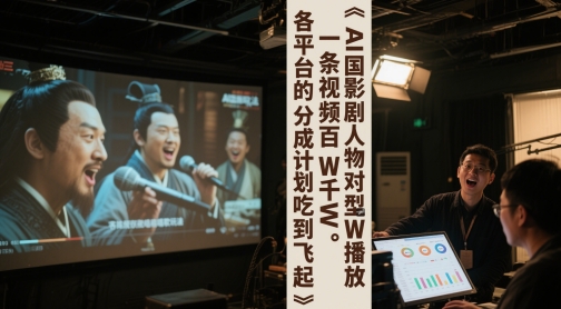 AI三国影视剧人物对口型唱歌玩法，一条视频百W千W播放，各平台的分成计划吃到飞起 - 网创副业项目网-网创副业项目网