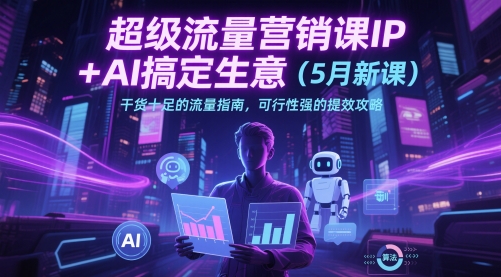 超级流量营销课IP+AI搞定生意（5月新课）干货十足的流量指南，可行性强的提效攻略 - 网创副业项目网-网创副业项目网