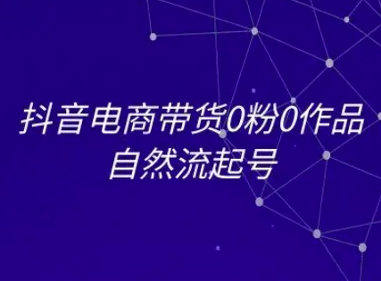 抖音电商带货0粉0作品自然流起号，抖音电商教程 - 网创副业项目网-网创副业项目网