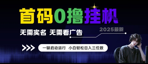 首码0撸挂G项目，无需实名无需看广告 一键启动运行，小白轻松日入三位数【揭秘】 - 网创副业项目网-网创副业项目网
