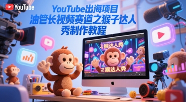 YouTube出海项目，油管长视频赛道之猴子达人秀制作教程 - 网创副业项目网-网创副业项目网