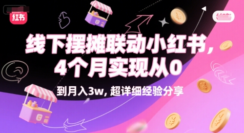 线下摆摊联动小红书，4 个月实现从 0 到月入3w，超详细经验分享 - 网创副业项目网-网创副业项目网