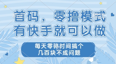 首码零撸项目，有快手就可以做，每天业务时间搞个几张不是问题【揭秘】 - 网创副业项目网-网创副业项目网