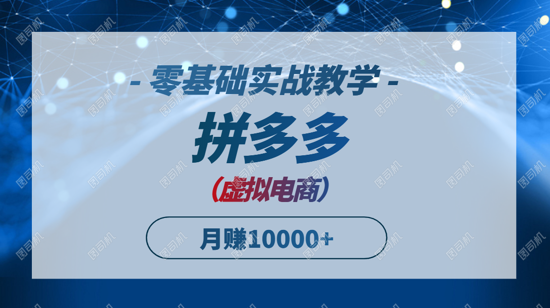 （14880期）拼多多虚拟电商，零基础实战教学，快速打爆商品，新手也能月入10000+ - 网创副业项目网-网创副业项目网