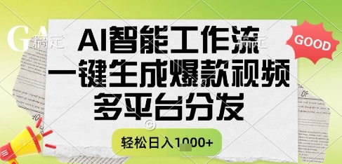 AI智能工作流，一键生成书单号爆款视频，多平台分发，每日收益多张【揭秘】 - 网创副业项目网-网创副业项目网
