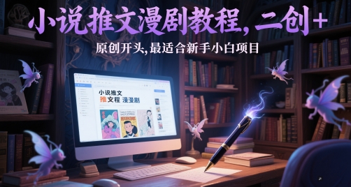 小说推文漫剧教程，二创+原创开头，最适合新手小白项目 - 网创副业项目网-网创副业项目网
