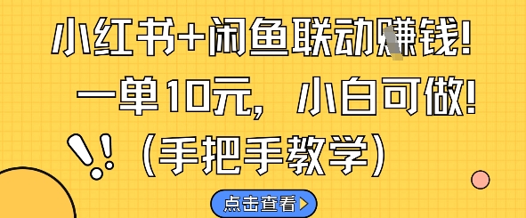 小红书+闲鱼联动挣钱，一单10元，小白可做 - 网创副业项目网-网创副业项目网