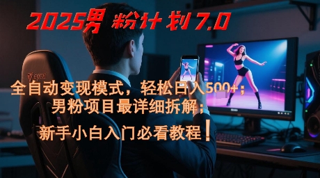 2025男粉计划7.0，全自动变现模式，轻松日入5张+，新手小白必看课程 - 网创副业项目网-网创副业项目网
