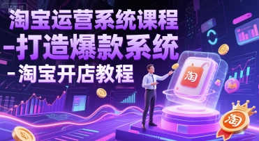 淘宝运营系统课程-打造爆款系统-淘宝开店教程 - 网创副业项目网-网创副业项目网