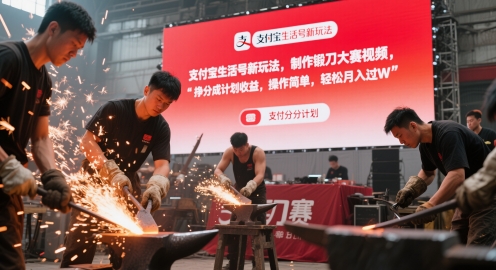 支付宝生活号新玩法，制作锻刀大赛视频，挣分成计划收益，操作简单，轻松月入过W - 网创副业项目网-网创副业项目网