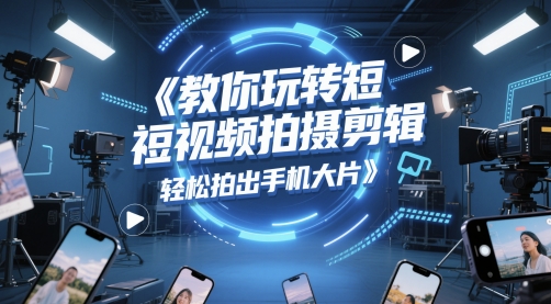 教你玩转短视频拍摄剪辑，轻松拍出手机大片 - 网创副业项目网-网创副业项目网