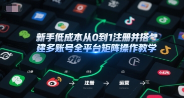 新手低成本从0到1注册并搭建多账号全平台矩阵操作教学，手机号-邮箱-IP-工具 - 网创副业项目网-网创副业项目网