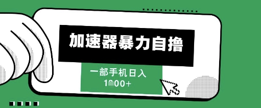 205新风口，加速器暴力自撸，单机日入1k+【揭秘】 - 网创副业项目网-网创副业项目网