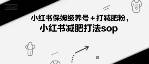 小红书保姆级养号+打减肥粉，小红书减肥打法sop - 网创副业项目网-网创副业项目网