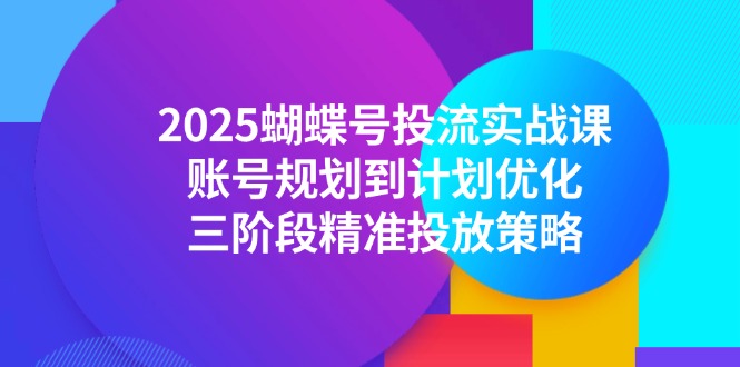（14987期）2025蝴蝶号投流实战课，账号规划到计划优化，三阶段精准投放策略 - 网创副业项目网-网创副业项目网