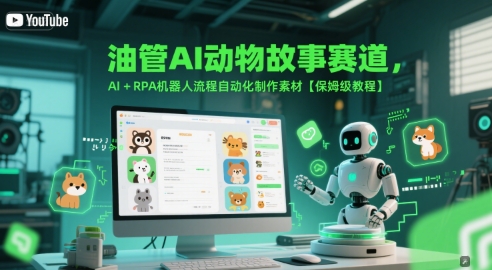 油管AI动物故事赛道，AI+RPA机器人流程自动化制作素材【保姆级教程】 - 网创副业项目网-网创副业项目网