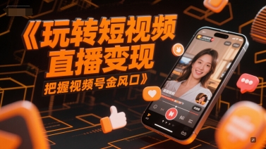 玩转短视频直播变现，把握视频号金风口 - 网创副业项目网-网创副业项目网