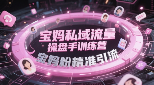 宝妈私域流量操盘手训练营，宝妈粉精准引流 - 网创副业项目网-网创副业项目网