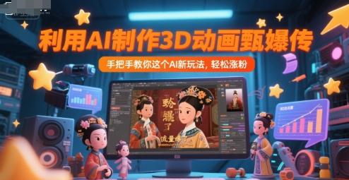 利用AI制作3D动画甄嬛传，流量爆了，手把手教你这个AI新玩法，轻松涨粉 - 网创副业项目网-网创副业项目网