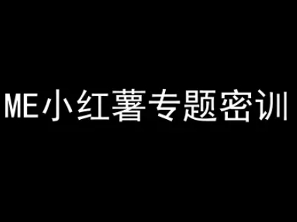 ME小红薯专题密训-小红书电商教程 - 网创副业项目网-网创副业项目网