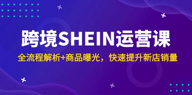（14832期）跨境SHEIN运营课，全流程解析+商品曝光，快速提升新店销量 - 网创副业项目网-网创副业项目网