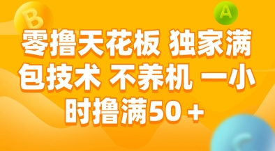 零撸天花板，独家满包技术，不用养机，一小时撸满50+，收益稳定【揭秘】 - 网创副业项目网-网创副业项目网