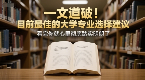 付费文章：一文道破！目前最佳的大学专业选择建议，看完你就心里彻底踏实明朗了 - 网创副业项目网-网创副业项目网
