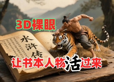 书本人物裸眼3D视频，新的玩法，流量超猛，保姆级教程 - 网创副业项目网-网创副业项目网
