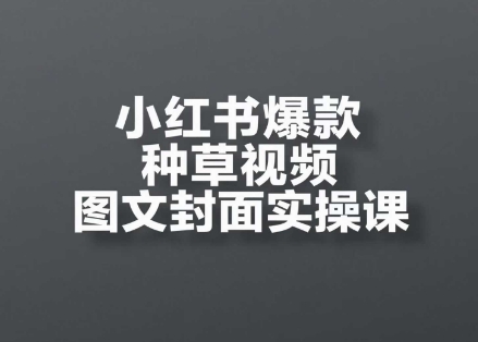 小红书爆款种草视频图文封面实操课，​开店、选品、引流、变现全流程 - 网创副业项目网-网创副业项目网