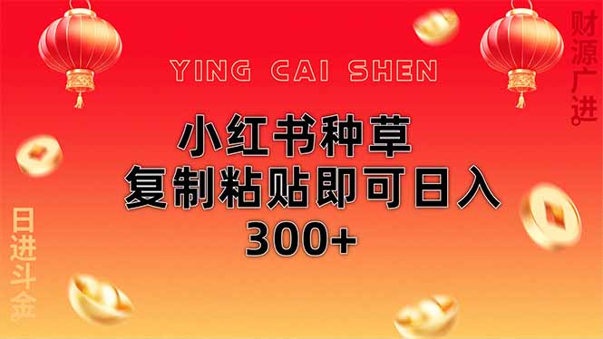 （14350期）小红书种草无脑操作复制粘贴即可日入300+ - 网创副业项目网-网创副业项目网