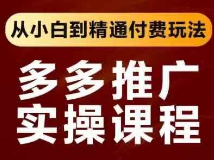 拼多多推广实操课程，从小白到精通付费玩法 - 网创副业项目网-网创副业项目网