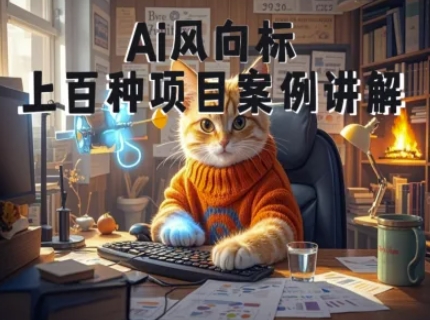 Ai风向标-附100种项目案例玩法-0基础小白到大神ai视频商业应用教学 - 网创副业项目网-网创副业项目网