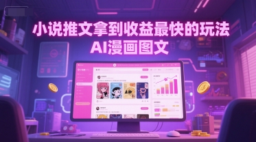 小说推文拿到收益最快的玩法，AI漫画图文 - 网创副业项目网-网创副业项目网