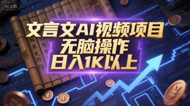 文言文AI视频项目，无脑操作，日入1K以上 - 网创副业项目网-网创副业项目网