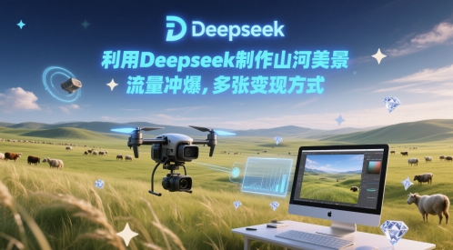 利用Deepseek制作山河美景，流量冲爆，多张变现方式 - 网创副业项目网-网创副业项目网