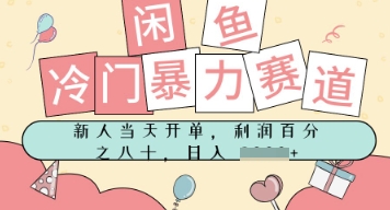 闲鱼冷门暴力赛道，新人当天开单，门槛低，日入多张 - 网创副业项目网-网创副业项目网