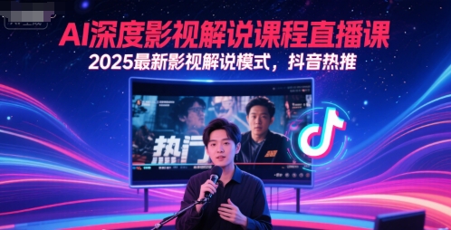 AI深度影视解说课程直播课，2025最新影视解说模式，抖音热推 - 网创副业项目网-网创副业项目网